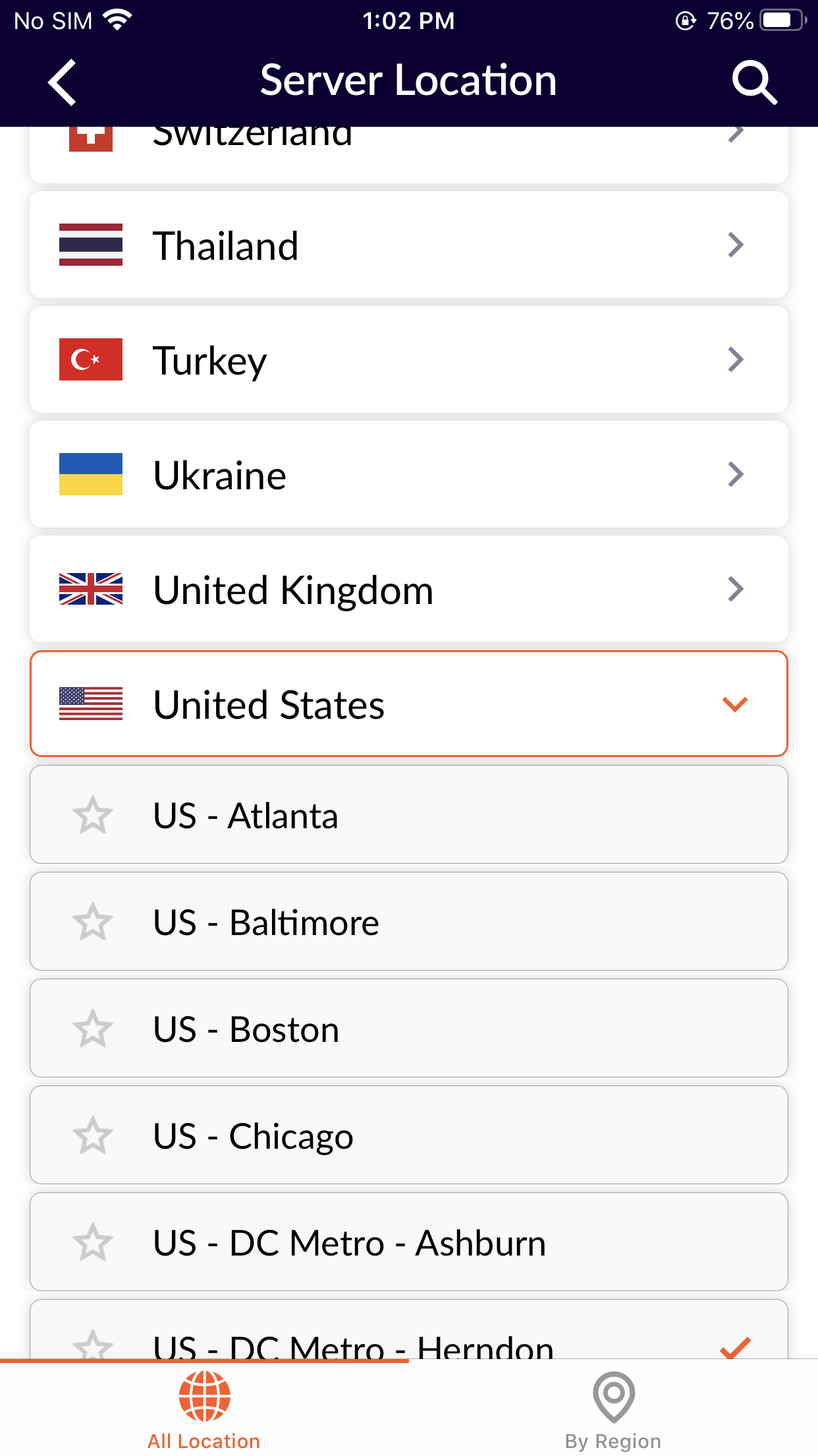 iOS App Choose Location